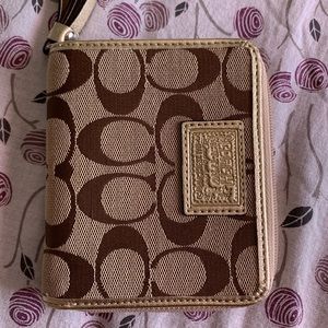 Gold Coach Wallet Wristlet (like new!)